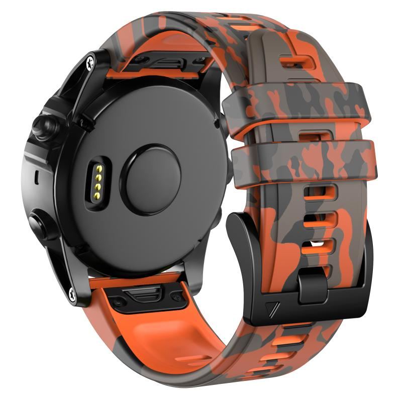 22mm & 26mm Camouflage Silicone Adjustable Watch Band  for Samsung/Garmin/Fossil/Others