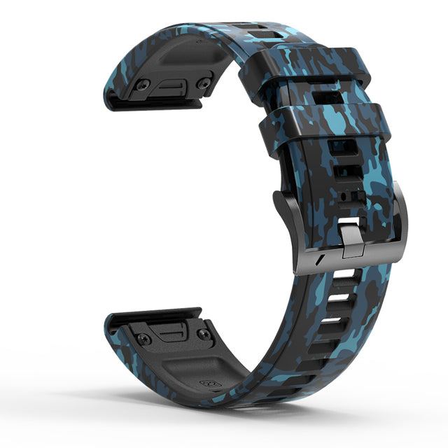 22mm & 26mm Camouflage Silicone Adjustable Watch Band  for Samsung/Garmin/Fossil/Others