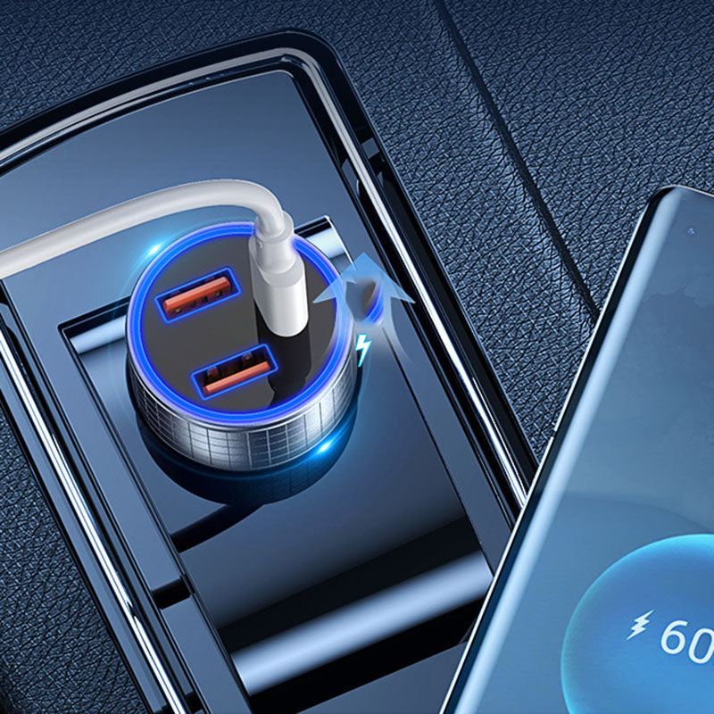 "Cyber" 83W Aluminum Super Fast Charger Car Charger - With 3 Ports